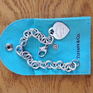 Tiffany bracelet with return to Tiffany heart lock bracelet.  Size 7 1/2 inches